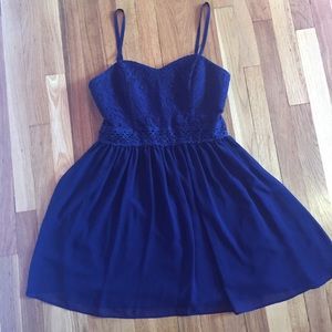 Navy blue lace homecoming/party dress